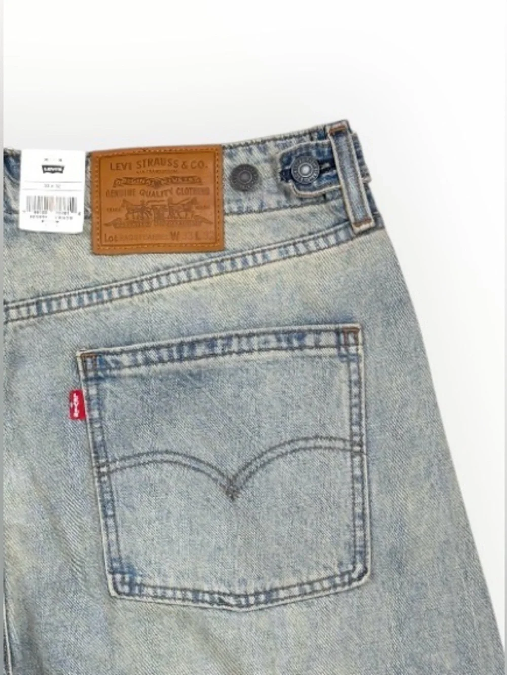 NWT Levis Premium Baggy Barrel Leg Jeans Tag 33 W  Light Wash Actual 34x32